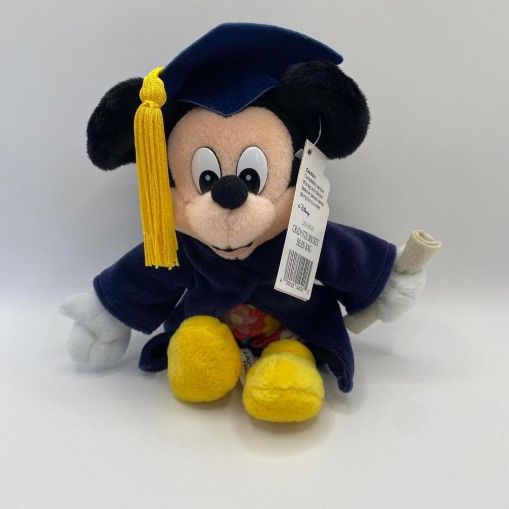 Disney Mickey Mouse Graduation Bean Bag Plush – Cap & Diploma – NWT
